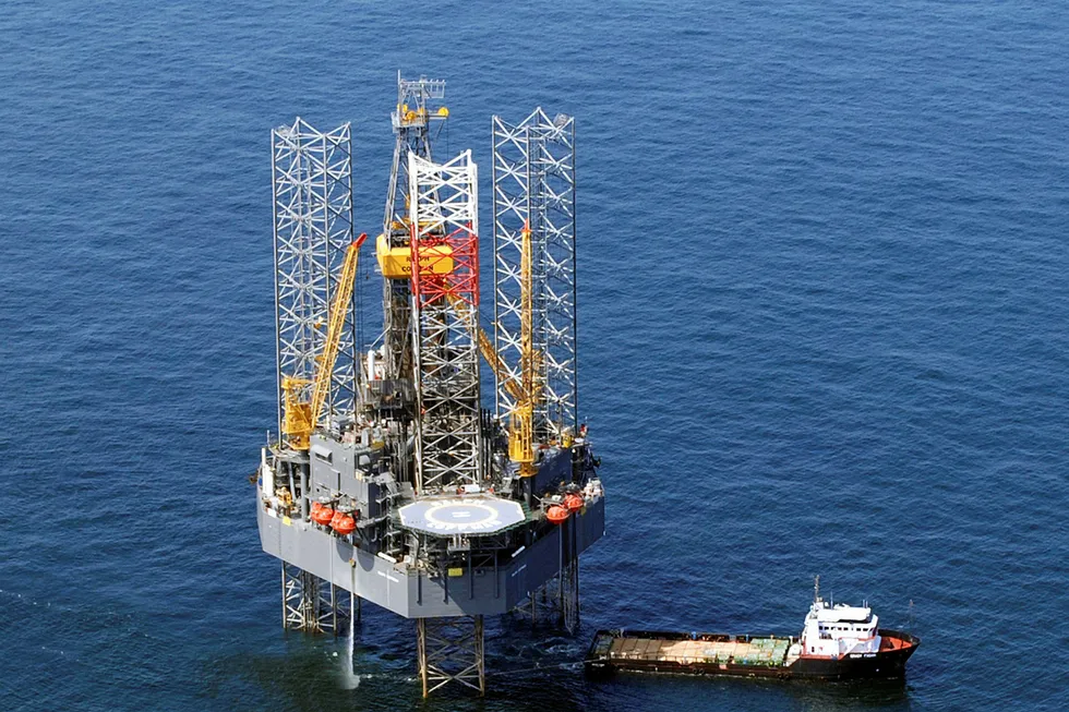 Ready for action: the Rowan jack-up Ralph Coffman is set to drill for GulfSlope at the Canoe Shallow prospect