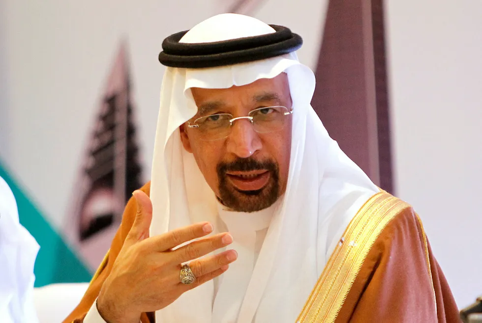 Saudi Arabias oljeminister Khalid Al-Falih lover å kutte oljeeksporten. Foto: Daniel Chan/AP Photo/NTB Scanpix