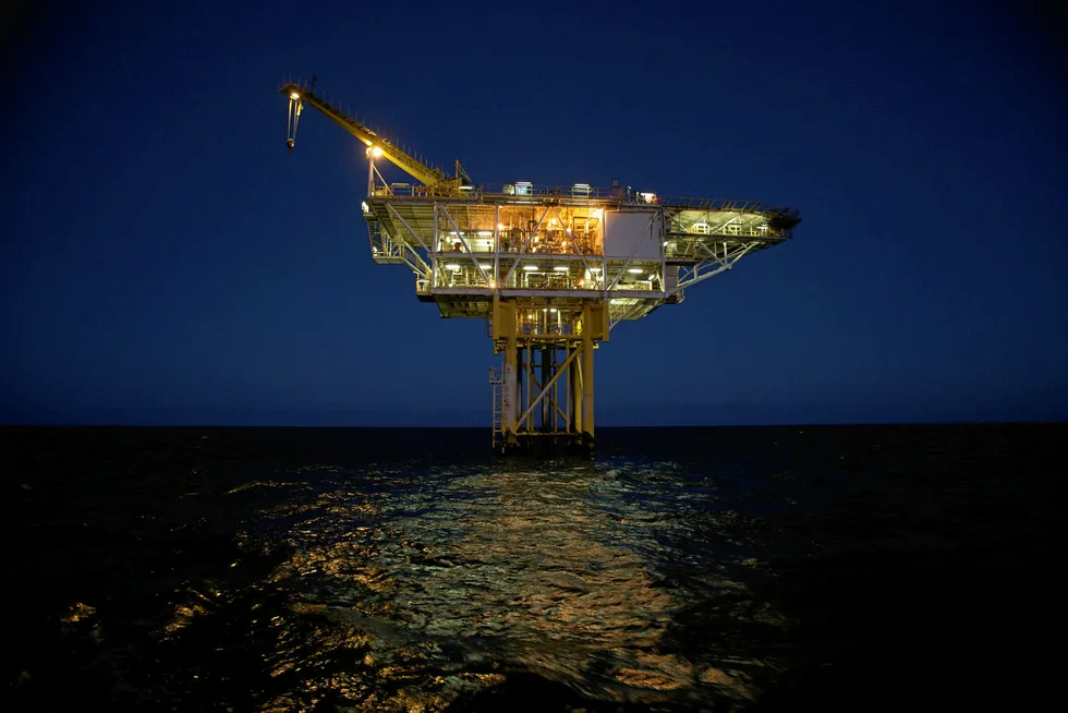 Still being assessed: the spill occurred from the unmanned wellhead platform at the Cliff Head oilfield