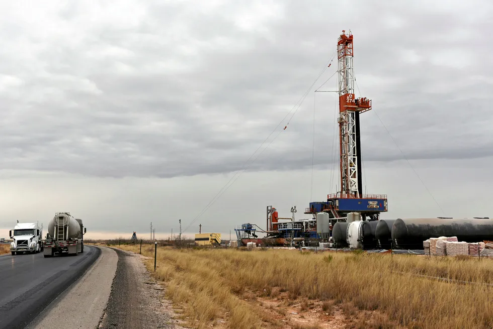 On location: a drilling rig in the Permian basin in New Mexico. US President Donald Trump had earlier postponed the lease auction in the state