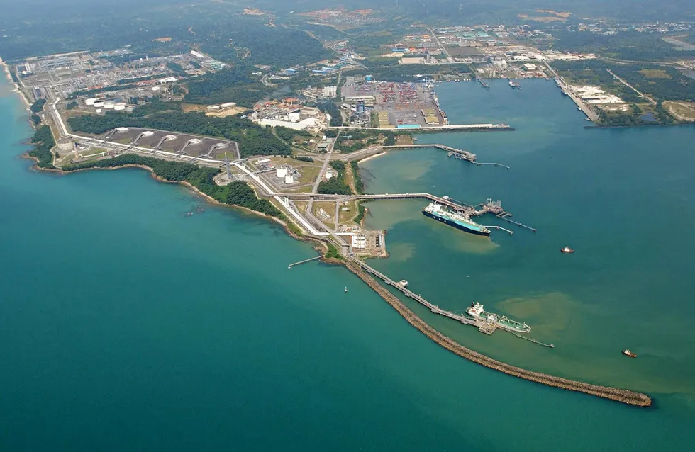 Future spare capacity: the Petronas LNG Complex near the town of Bintulu in Sarawak, East Malaysia