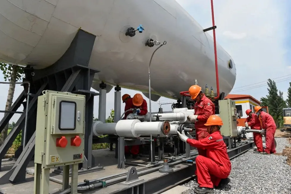 Downhole: Sinopec workers getting ready to reinject CO2 at the Shengli oilfield