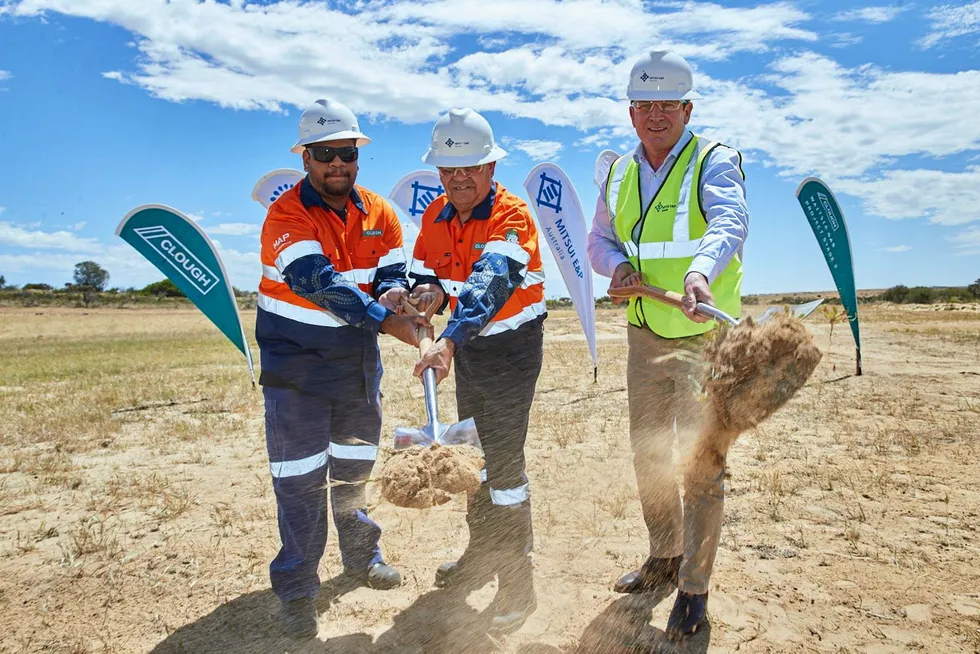Ceremonial: in October 2021 the WA Premier Mark McGowan and Southern Yamatji traditional owners turned the first soil at Waitsia stage two