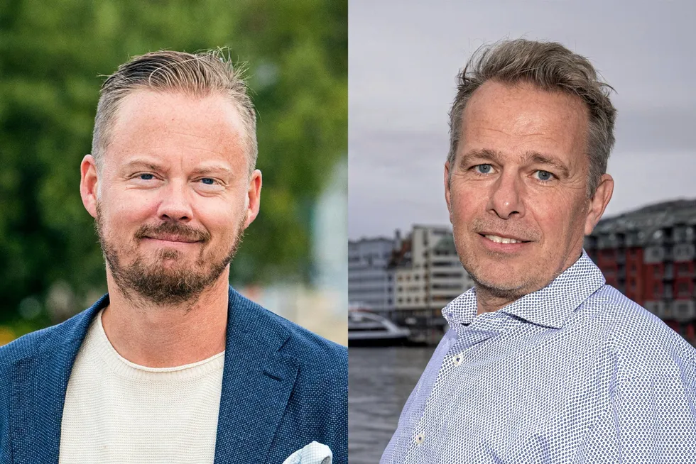 Ivar Engan, daglig leder i Maritimt Forum (t.v.), og Øystein Hage, ansvarlig redaktør i Kystens Næringsliv.