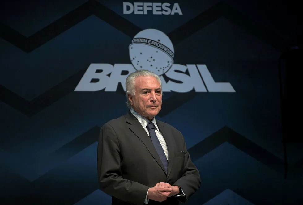 Action: Brazilian President Michel Temer