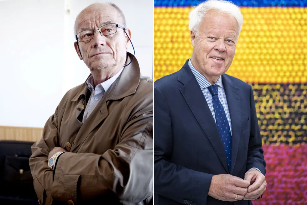Milliardærene Kjell Chr. Ulrichsen (til venstre) og Jan Petter Collier vil ikke lenger ha penger investert i Vegard Søraunets fond.