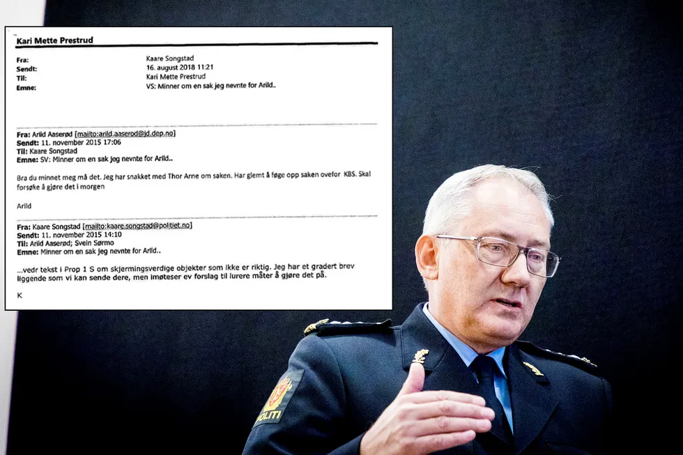 Politidirektoratet sa fra om feilen, informerte politidirektør Odd Reidar Humlegård under mandagens høring.