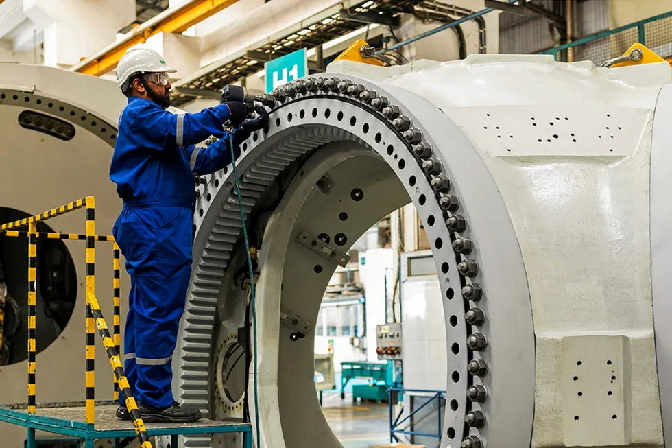 A Suzlon factory. The OEM is one of those said to be in the running for the Tata contract.