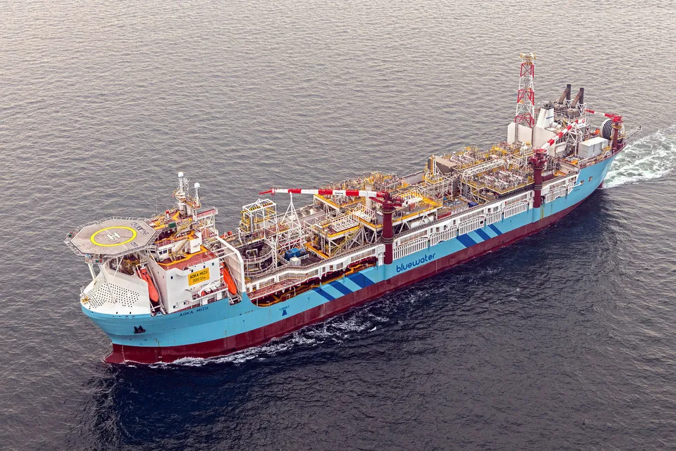 New addition: Bluewater's Aoka Mizu FPSO is now producing for Hurricane Energy's Lancaster field in the West of Shetland area