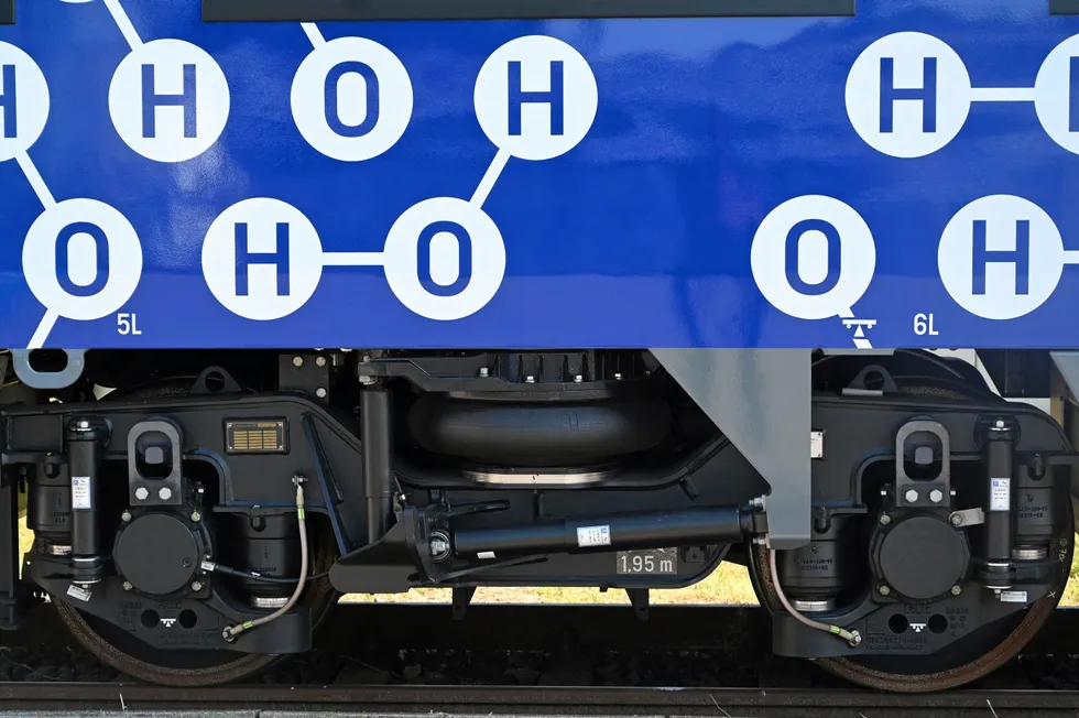 Part of a hydrogen train in Lower Saxony, Germany, built by French company Alstom.