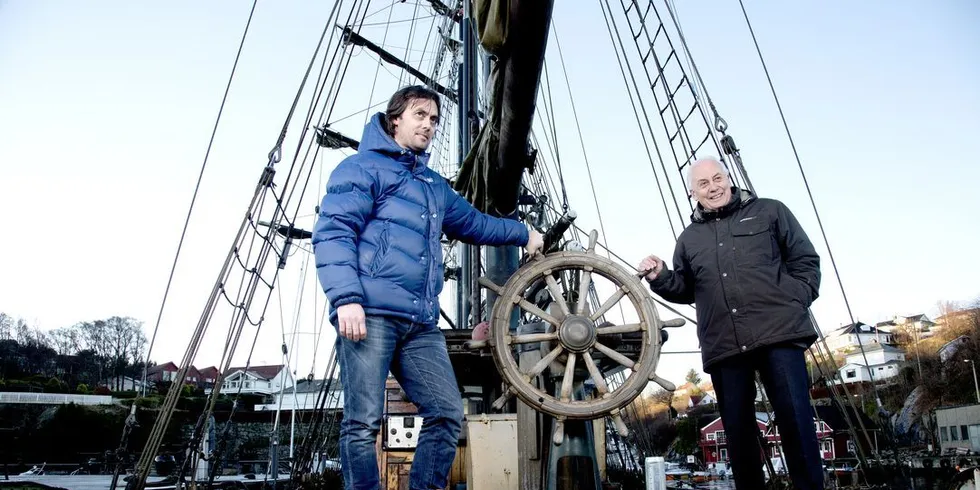 Halstensen-konsernet gjorde det godt i fjoråret. Her er far og Sønn: Inge Halstensen (t.h)og Christian. Arkivfoto: Erlend Haukeland