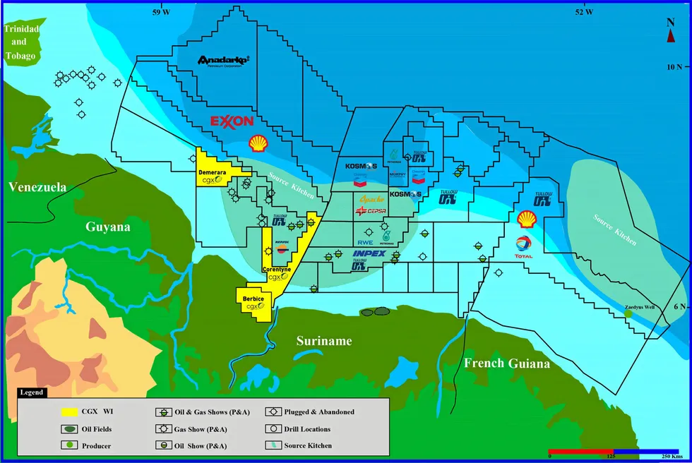 Drilling in sight: acreage operated by CGX Energy in Guyana