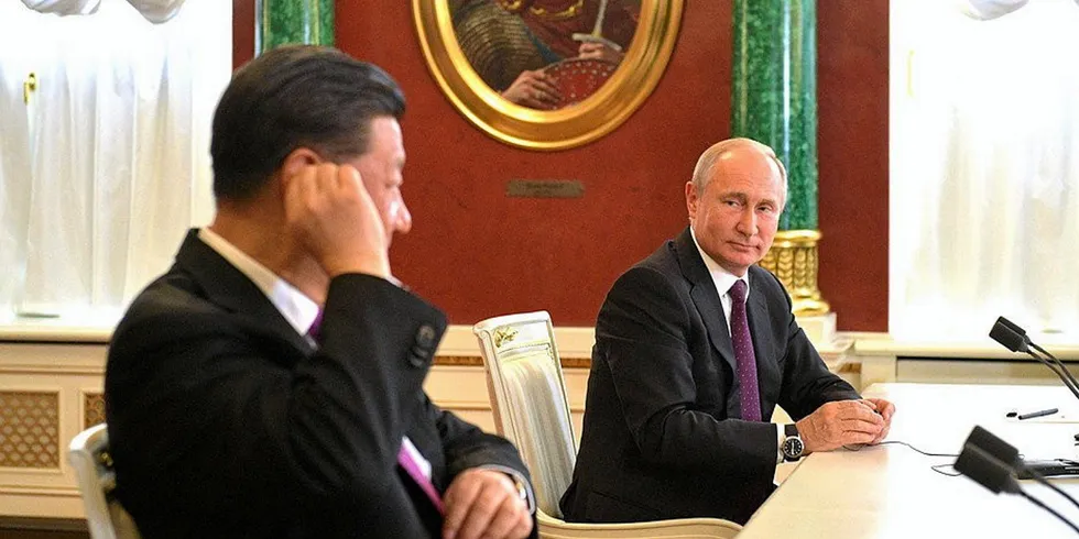 People's Republic of China President Xi Jinping and Russian President Vladimir Putin.