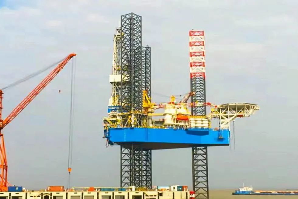 Ready for action: Sinopec has just bought jack-up rig New Shengli 3 for drilling at Bohai Bay.