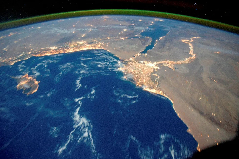 Incentive: the Nile River delta seen from the International Space Station