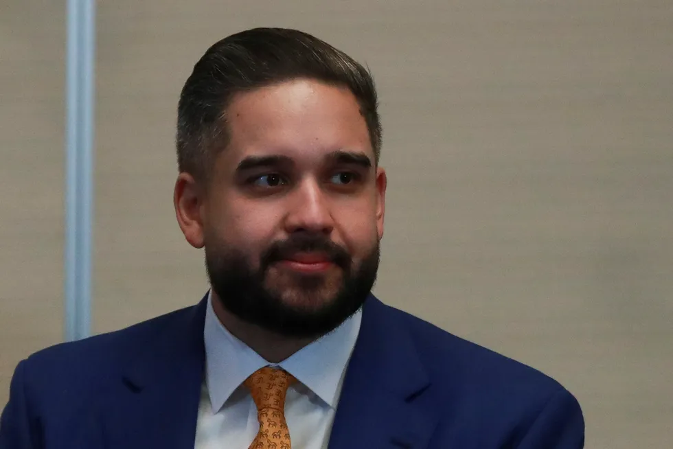 Talks: Nicolas Maduro Guerra, son of Venezuela’s President Nicolas Maduro, signed a joint statement of understanding between Venezuela’s government and the opposition.