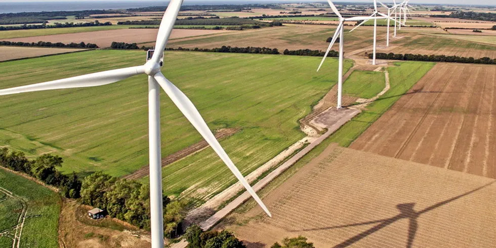. Denmark's Rødby Fjord wind farm.