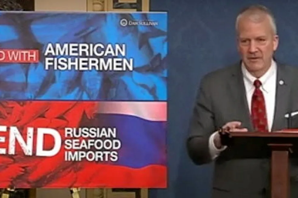 US Senator Dan Sullivan on Dec. 20, 2023 spoke on the Senate floor about the continued import of Russian seafood into the United States, despite there being a prohibition in place.