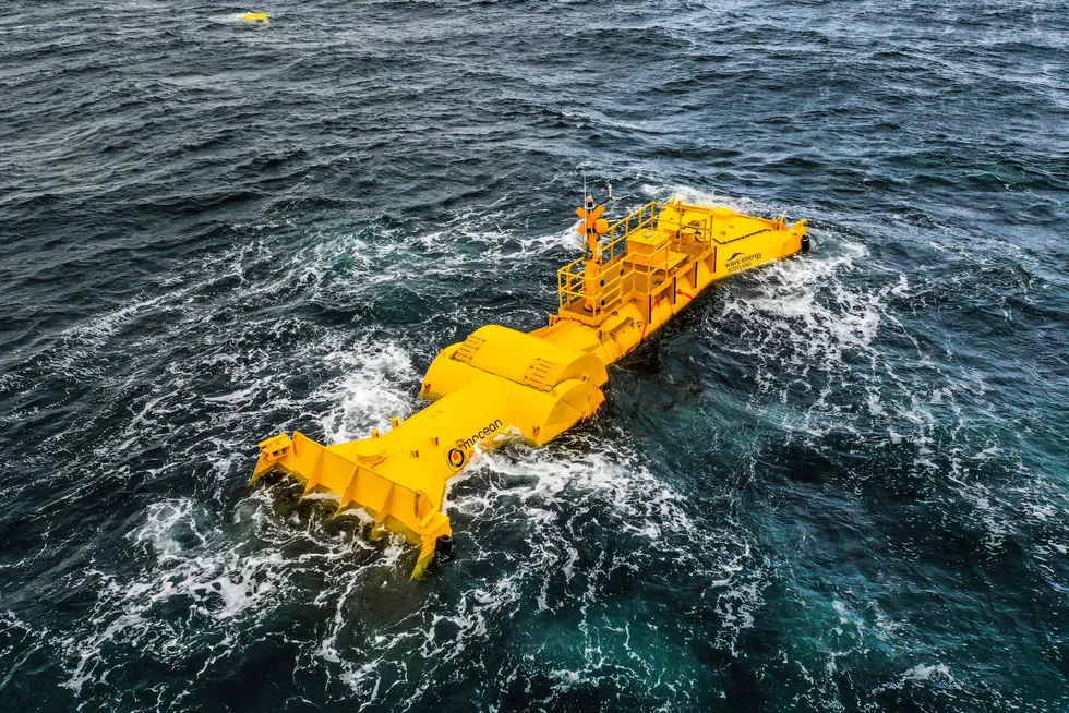 Innovation: Mocean Energy's Blue X wave power device offshore Orkney.
