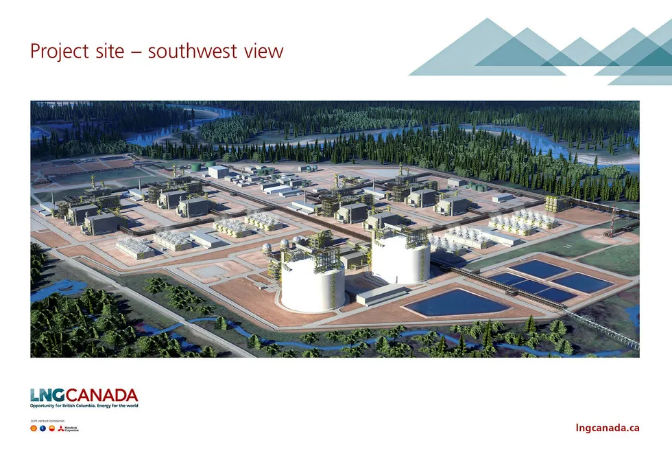 Complex: an artist's impression of the LNG Canada project in Kitimat, British Columbia