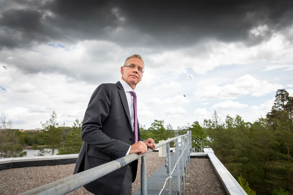 SAS' konsernsjef Rickard Gustafson har etter den utmattende streiken i vår lagt planene for hvordan selskapet kan vokse med et helt nytt flyselskap. Her fra hovedkontoret i Stockholm.