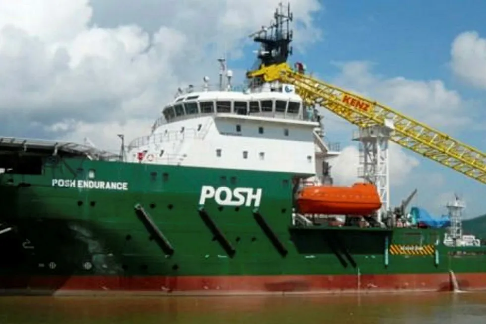 Contract win: POSH's offshore construction vessel Posh Endurance has been awarded a contract off Brunei