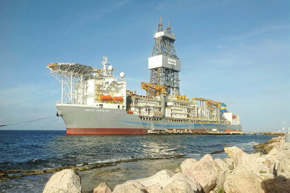 Hitting the rocks: Pacific Drilling. Here showing the Pacific Santa Ana drillship.