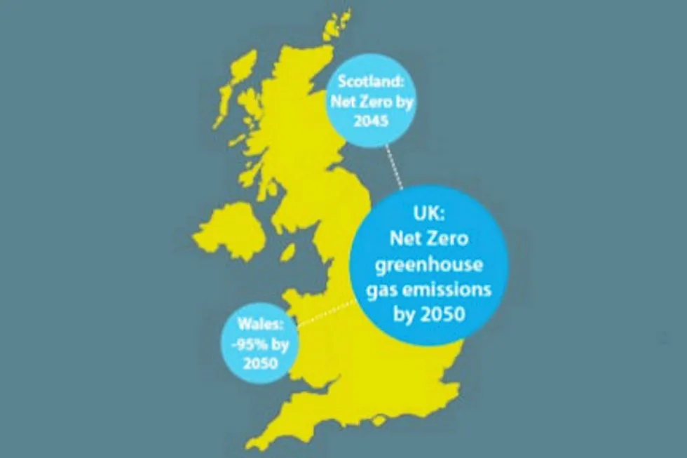 Emissions reduction target: set by UK