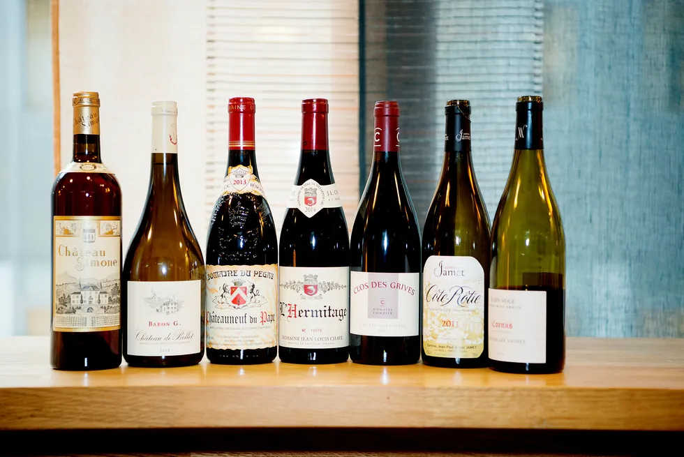 Gode flasker. Syv av favorittene på spesialbutikkenes vinslipp førstkommende torsdag. Foto: Mikaela Berg