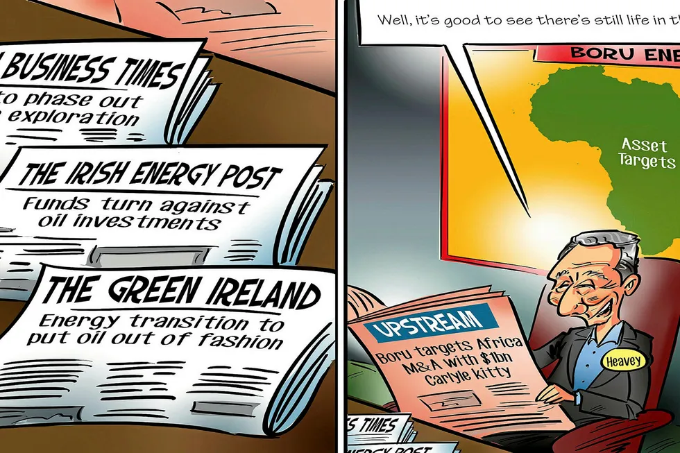 M&A opportunities: Africa still has loads of potential, with Boru Energy one of those looking to take advantage, as this Upstream cartoon from October 2019 shows