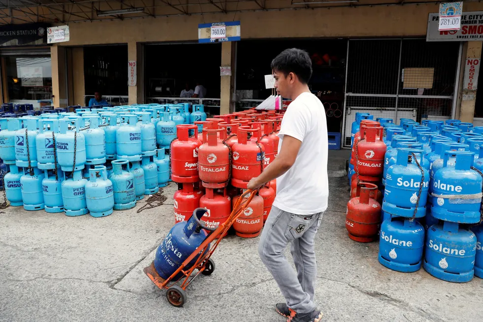 Fuel in the Philippines: a liquid petroleum gas shop in the capital city Manila.
