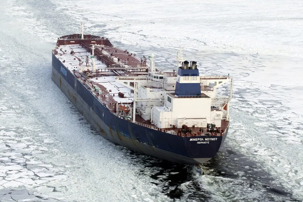 Challenges: oil tanker en route in the Gulf of Finland after loading a cargo of Russian Urals blend crude oil at Primorsk port.