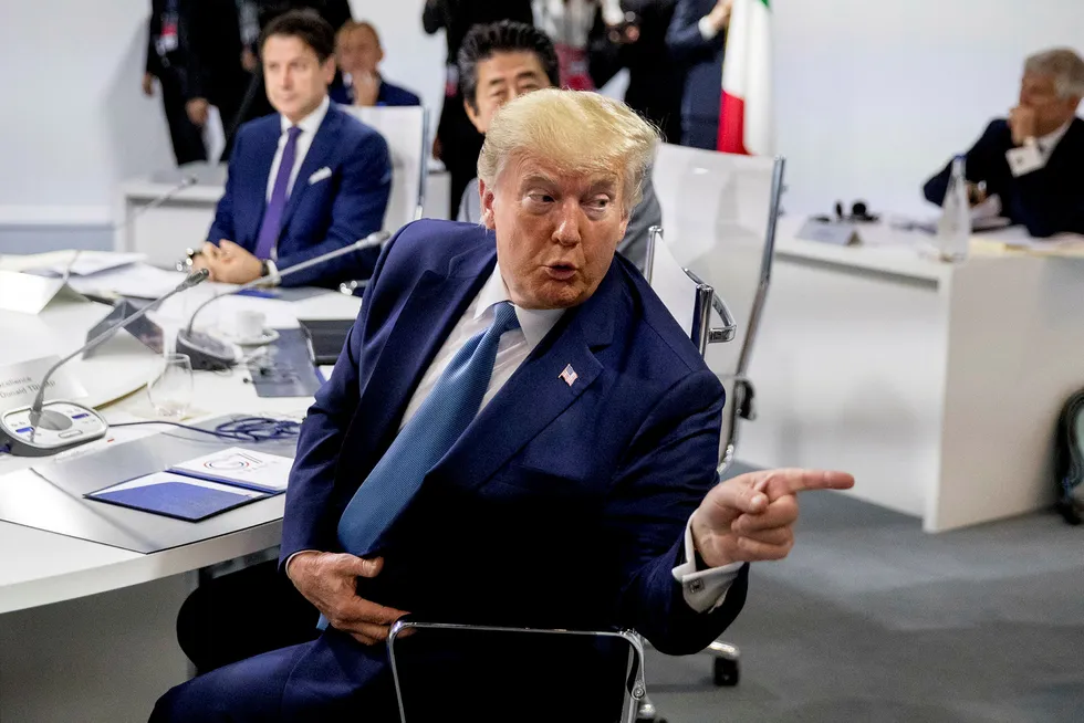 USAs president Donald Trump under G7-toppmøtet i Biarritz i Frankrike.