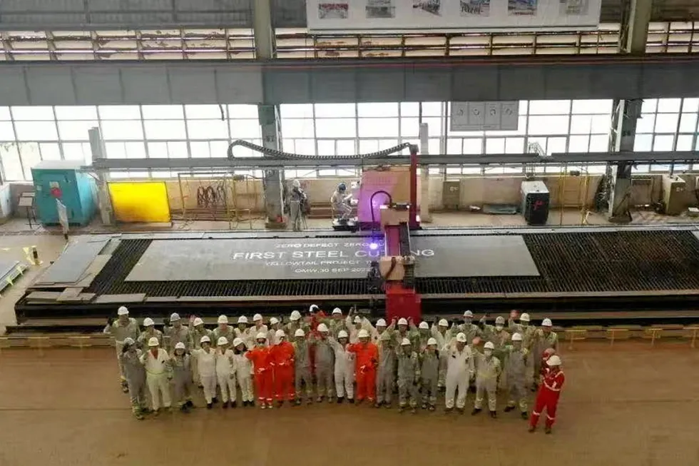 First steel cut: QMW is expected to complete module work for One Guyana in early 2024.
