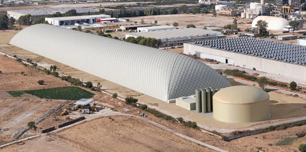 A rendering of the 20MW/200MWh facility, which will be able to supply energy for ten straight hours.
