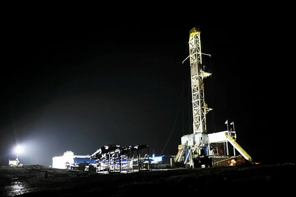 Marcellus shale: a rig hired by Cabot works in Pennsylvania in 2012