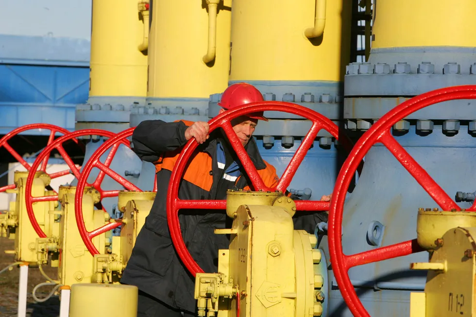 Gas leverage: a worker at a Yamal Pipeline compression station in Belarus