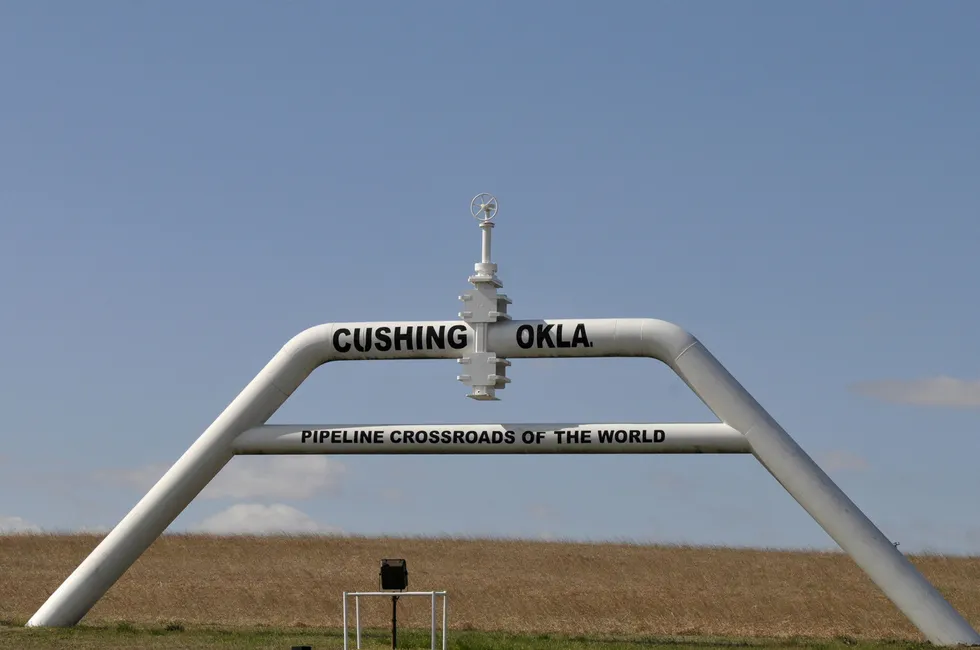 Inventory up: Crude oil stocks at the WTI hub in Cushing, Oklahoma rose sharply