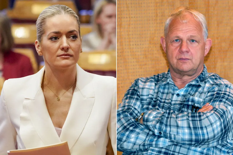 Justisminister Emilie Enger Mehl og ordfører i Lom Kristian Frisvold. Disse to fremtredende norske politikere – den ene ved Kongens bord, den andre ordfører – opptrer altså på måter som direkte ødelegger demokratier, skriver artikkelforfatteren.