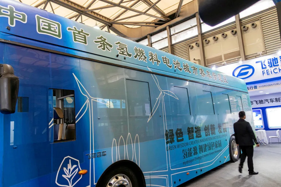 H2Tech: a hydrogen fuel cell bus developed by China's Feichi