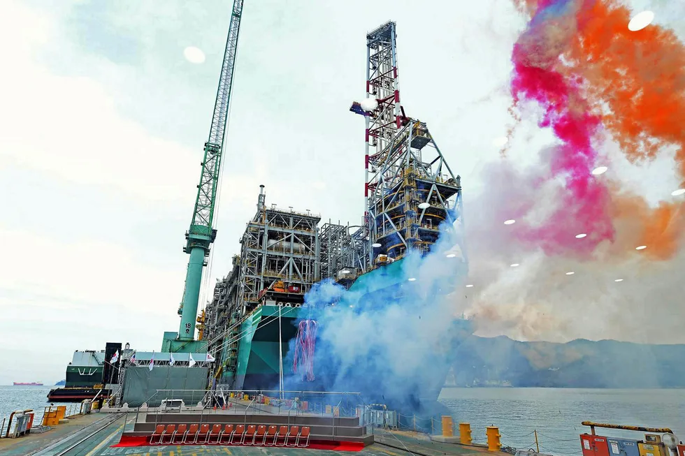 Celebration: the PFLNG Dua naming ceremony at Samsung Heavy Industries