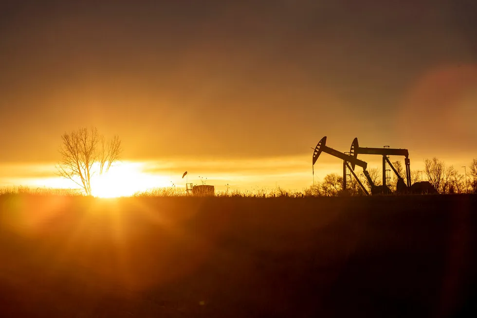 Den landbaserte oljevirksomheten i USA har skapt juridisk hodebry for Equinor. På bildet oljepumper i Nord-Dakota.