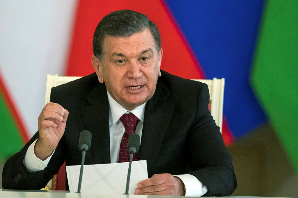 Incentives: Uzbekistan President Shavkat Mirziyoyev leads oil and gas industry reforms in the country