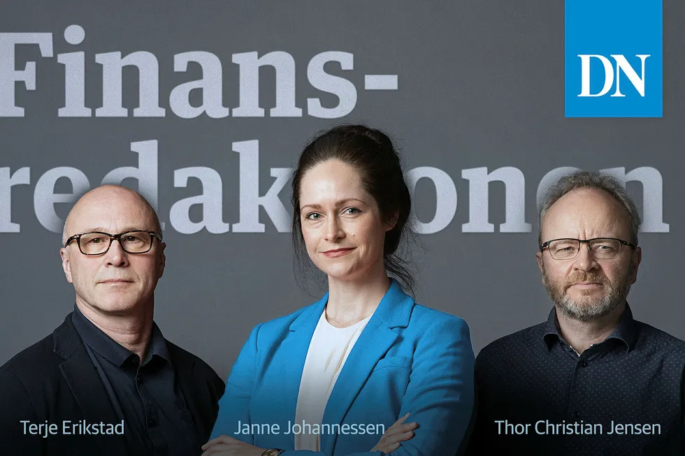 Promobilde podkasten Finansredaksjonen med Terje Erikstad, Janne Johannessen og Thor Christian Jensen.