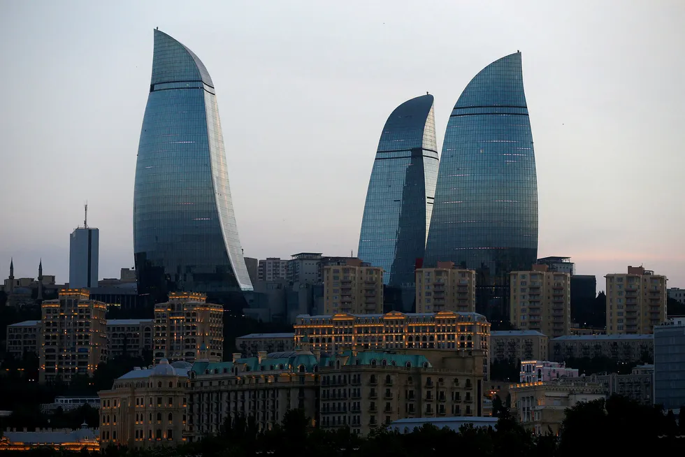 The Flame Towers: one of Baku's famous sets of skyscrapers
