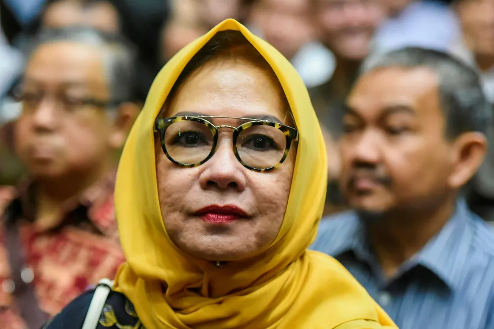 Previously sentenced: Karen Galaila Agustiawan, former Pertamina president director, after she was sentenced to eight years' imprisonment by the Jakarta Corruption Court