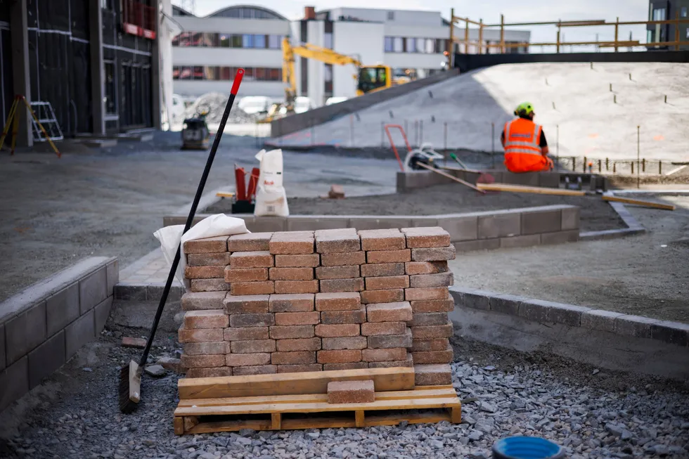 Utsiktene for byggebransjen er ikke gode, her fra Veidekkes byggeplass på Ulven.