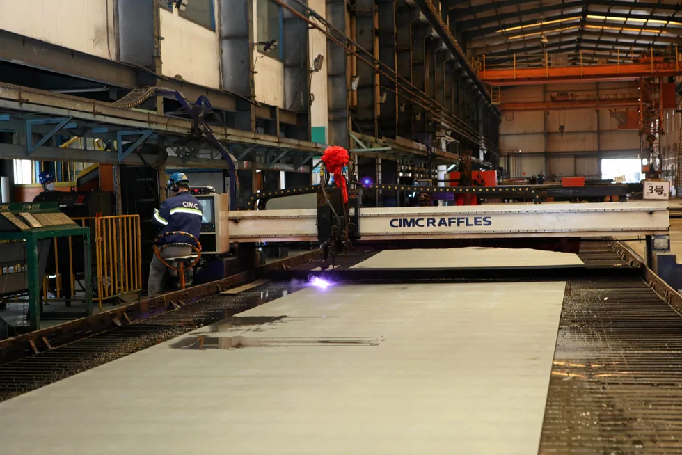 First steel cut: CIMC Raffles kicks off construction of China’s largest offshore wind vessel.