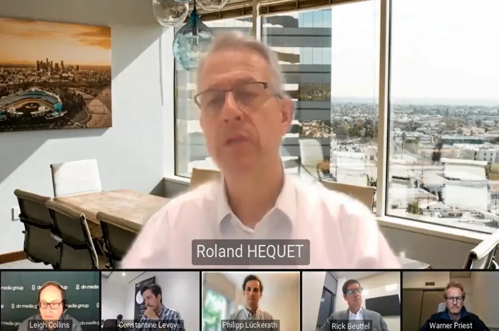 John Cockerill's Roland Hequet speaking at the Hydrogen Insight webinar last week.