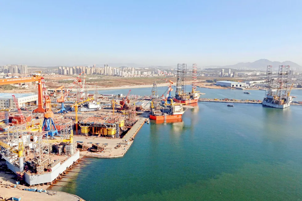 On site: DSIC Offshore's facilities in Dalian Bay, China